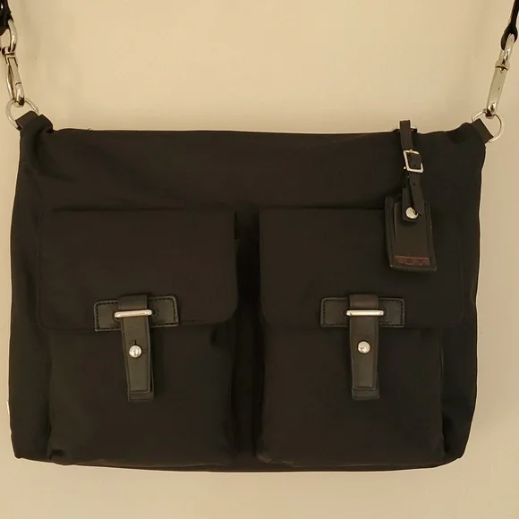 Unisex Tumi Black Nylon Voyageur Frankfurt North/South Foldable Tote